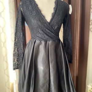 Black Lace & Satin Special Occasion Dress-Size M